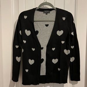 Black and gray heart cardigan